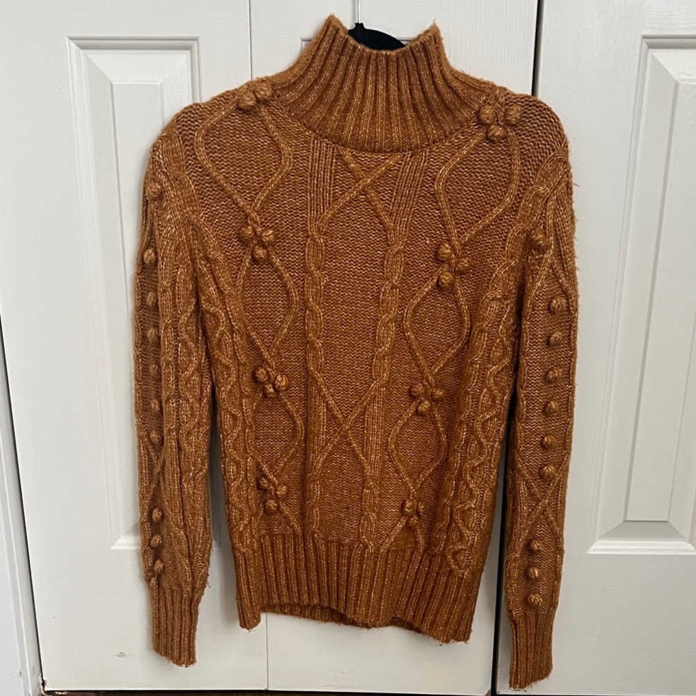 cupcakes & cashmere Brown Turtleneck Sweater